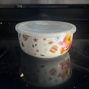 Winnie the Pooh food storage bowl. NWT. Never used Kept on glass storage cabinet
